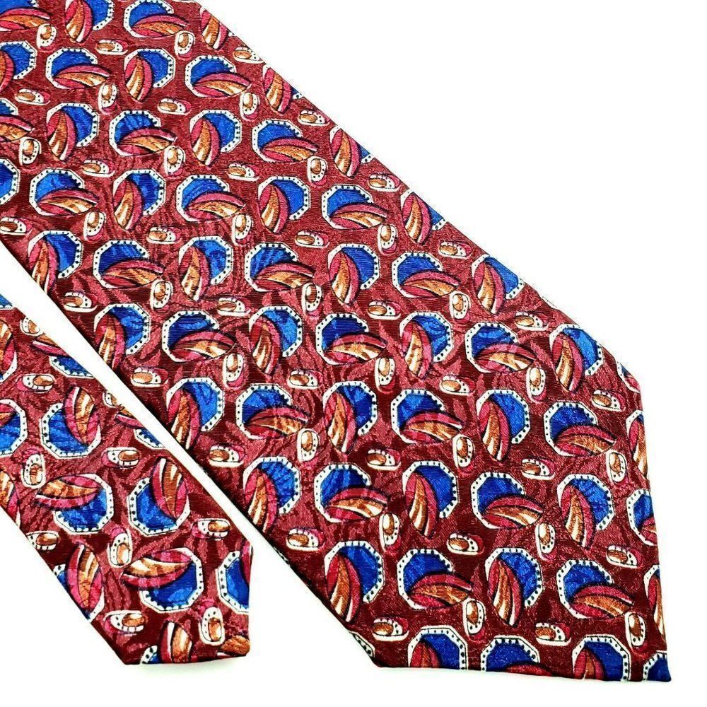 Christian Dior Monsieur‎ Polyester Tie Red Blue Abs